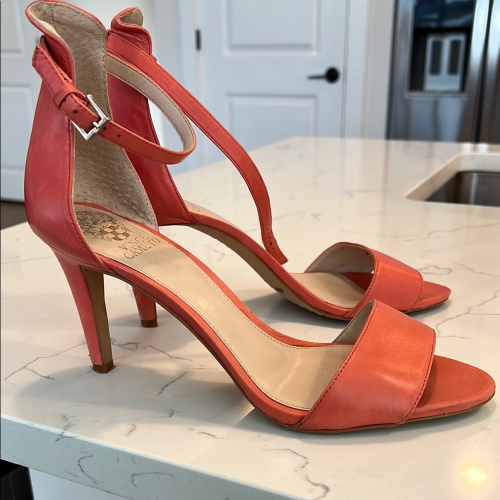 Vince Camuto bright peach Heels with Stiletto Design